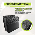 1Pack Car Seat Back Organizer, PU Leather Hanging Organizer, Multipurpose Storage Bag for Small Items, Waterproof Easy To Clean Car Accessories, for Car SUV Truck (Black)