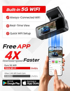 TECXLERON Dash Cam, 4K Full HD Dash Camera for Cars, Built-in GPS and Wi-Fi, 64GB SD Card Included, 160° Wide Angle Lens, Night Vision, G-Sensor, Loop Recording, 24H Parking Monitor