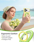 SYNCWIRE Magnetic Phone Ring Holder for MagSafe - Phone Grip Stand with 360° Rotation Finger Ring Kickstand Compatible with iPhone 17 16 15 14 13 12 Pro Max MagSafe Accessories,Kiwi Green