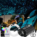AKEPO Mini Size 6W Twinkle Fiber Optic Lights, 450pcs 0.03in 9.8ft/3m Optical Fiber Music Activated Starlight Headliner RGBW APP Control Optic Star Ceiling Light Kit for Home and Car