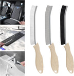 TQRR 3Pcs Cleaning Brush - Includes Soft Bristle, Hard Crevice, Multifunctional Grout Brush, Auto Vent Wheel, Kitchen House Cleaning Tools (Khaki)