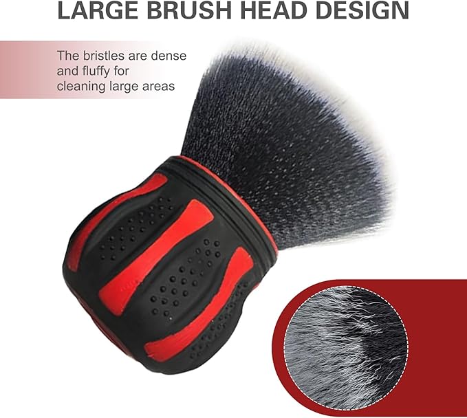 Car Detailing Brush, Ball-Shaped Cleaning Brush with Ultra Soft Dense Bristles, Non-Slip Handle and Storage Rack Design, Universal Multi-Purpose Gap Cleaner for Car Home Office (Red)