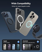 Baseus 15W for MagSafe Car Mount Charger, Magnetic Wireless Fast Charging, Bendable Memory Titanium Alloy Car Charger Phone Holder for All Dashboard, Cell Phone Holder for Car & for iPhone etc