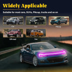 DIBMS 71-inch High-Brightness Car Hood Gap LED Light Strip - Daytime Running Lights Universal Auto Exterior Decor Accessories (Pink)