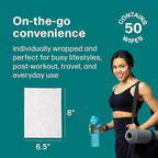 Dew Well Deodorant Wipes - On-the-Go Travel Deodorant - Fresh Mint, Rose & Cucumber Scents Body Wipes for Women - Aluminum, Paraben & Sulfate Free Mini Toiletries - 50 Count, Mint/Rose/Cucumber