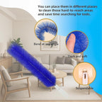 Fan Cleaning Brush, Bendable Fans Duster Fan Cleaner for Your Electric Fans Reusable Dust Cleaner Microfiber Head Dusting Brush for Air Conditioning, Home Car Vents, Curtain, Shutters 2 Pcs Blue