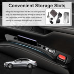 2PCS 2026 Upgraded Car Seat Gap Filler Organizer,Deepened 2-in-1 Car Gap Seat Filler with Storage Slots & Reserved Charging Hole,Universal in Between Cars Seats Catcher