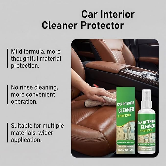 Car Interior Cleaner, Easy to Use, Gentle On Interior, Preserves Original Texture(1pcs)
