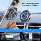 Magnetic Ring Holder for MagSafe Dual-Side Magnet Stand Cell Phone Grip for iPhone 17 Pro Max 16 15 14 13 12 Plus Samsung Galaxy S25 Edge S24 Ultra S23 S22 S21 S20 Magnetic Finger Ring for Car Mount