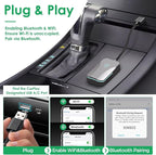 Wireless CarPlay Adapter for iPhone, 2025 Upgrade - Convert Wired to Wireless CarPlay, Plug & Play, No Latency, More Stable, Compatible with Cars Equipped with Wired CarPlay & iPhone iOS 10+ (Gray)