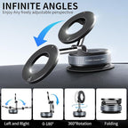 ILKCC Vacuum Suction Magnetic Phone Holder, 2025 Upgraded Vacuum Suction Cup Mount for Magsafe, 360° Adjustable Foldable Portable Magnetic Car Phone Stand for Cars/Gyms/Mirrors/Smooth Surface (White)