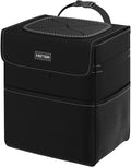 HOTOR Car Trash Can - 3.5 Gallon Ultra Large Car Organizer and Storage with Adjustable Straps & Magnetic Snaps, Waterproof Car Accessory for Interior Car Storage with Unrestricted Placement (Black)