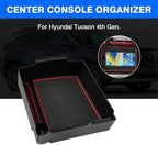 Autorder Center Console Organizer for 2025 Tucson Limited Accessories Armrest Storage Box Secondary Insert Tray with 2 Color Mats