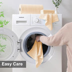 80 Pack Microfiber Cleaning Cloth Roll,Lint Free Rags Paper Towels & Tear Away Reusable Towels,Washable Shop Rags,Wash Cloths Dish Rags(12" x 12") for Car Kitchen Window Garage-Apricot Yellow