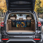 Yellow Sunflower Butterfly Backseat Trunk Organizer for Car Hanging Collapsible Cargo Bag Car Storage Organizer,Sturdy Space Saving Expert