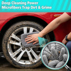 Microfiber Cleaning Cloths for Cars - 2 Pack Chenille Microfiber Wash Pads Gray Car Wash Pad for Gentle Cleaning of Cars Motorcycles Boats,Soft and Highly Absorbent,Easy to Clean and Reusable