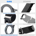 Magnetic Phone Holder for Car, Steering Wheel Phone Holder [Strong Magnet], for MagSafe, Adjustable Strap Compatible with Gym Equipment, Stroller, Shopping Cart, All Phone(Magnetic Ring Included)