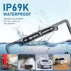 GLK Backup Camera, AHD 1080P License Plate Camera, Night Vision Rear View Reverse Camera with 7 LEDs, Wide Angle IP69K Waterproof Rear Camera for 12-24V Car Vehicle SUV RV