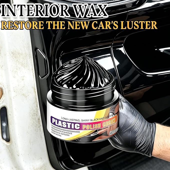 Tyre Nourish Cream, Tire Wax 100g with Sponge,Tire Polishing Paste, Restores Black Gloss, Wheel Cleaning Refurbish Wax, Polishing Paste for Cars Trucks, Restores Like-New Look (2pcs)