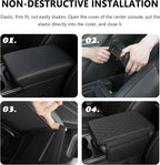 Stacool Upgraded Car Center Console Cover,Microfiber Leather Car Armrest Cover Cushion with 2 Storage Bags,Universal Car Armrest Storage Box (Turquoise)