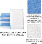 Mudder 8 Pcs Car Interior Scrubbing Sponge 5'' x 3'' Fiber Car Wax Applicator pad Household Cleaning Sponges for Leather Seat Couch Cleaning (Blue White)