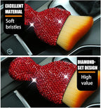 zipelo Auto Interior Dust Brush, Car Detailing Cleaning Brush with Diamond, Bling Handle Soft Bristles Dusting Tool, Scratch Free Dirt Clean Brushes for Vehicle Dashboard, Air Conditioner Vent (Red)