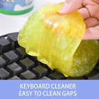 Car Cleaning Gel 2Pcs – Reusable Sticky Putty Dust Cleaner for Auto Interior, Air Vents, Cup Holders, Keyboards – Detailing Gel, Non-Sticky (Blue/Yellow)