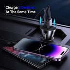 [Apple MFi Certified] Syncwire Car Charger iPhone 4.8A/24W Fast Car Phone Charger Cigarette Lighter USB Car Adapter with Build-in 8FT Lightning Cable Coiled for Apple iPhone 14/13/12/11/XR/Max, iPad