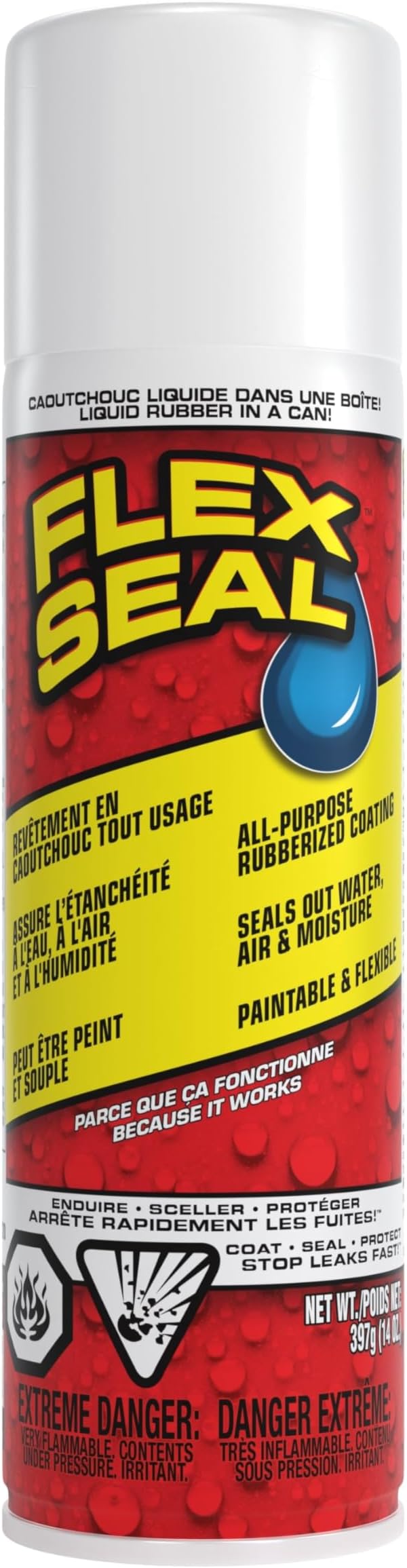 Liquid Rubber Spray Sealant Coating - White, 14 oz