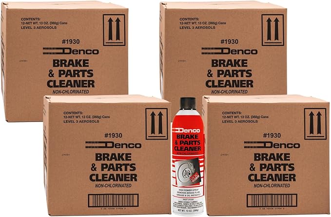 Denco #1930 Brake & Parts Cleaner Spray, Non-Chlorinated, Fast-Drying Degreaser, Low Odor Aerosol, 15.3oz (13oz net wt) (Case of 48)