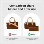 DGAZ Silk Purse Organizer Insert Fits LV Speedy 16/20/25/30/35/45 bags，Silky Smooth Bag Organizer，Luxury Handbag & Tote Shaper（Gold，New nano 16）