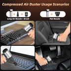 Compressed Air Duster - 130000 RPM Powerful Electric Air Duster, Multi-Gear Adjustable Canned Air, Fast Charging Duster for Computer, Keyboard, Home, Outdoor Duster