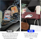Mandark Car Headrest Backseat Organizer, Multifunctional Vehicle Seat Back Storage Box with Drink Cup Holder and Hooks, Automotive Travel Accessories, Universal for SUV, Sedan, Truck (Wine Red)