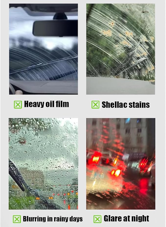 Automotive Oil Film Cleaning Brush, 2.0 Upgrade Clearvision Car Windshield Cleaner,Oil Film Cleaning Brush for Car Window, Clearvision Cars Windshield Cleaner Tool