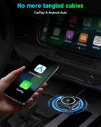 Wireless CarPlay Adapter for iPhone & Android, 2-in-1 Apple CarPlay Wireless Adapter, Plug & Play, Low Latency, USB-A/C, Converts Wired to Wireless CarPlay (iOS 10+, Android 11+)