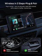 Magic AI Box Wireless CarPlay & Android Auto Adapter, Car Video Box for OEM Wired CP/AA, Dual WiFi & Bluetooth IoT Hub, Supports for Netflix/YouTube/TikTok/TF Card