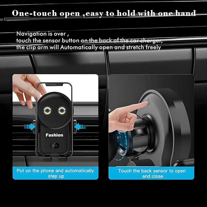 Cell phone holder wireless car charger,15W Auto Clamping Phone holders for your car fit for iPhone 16 15 14 13 12 Mini Pro Max 11 XR, Samsung Galaxy S24 Ultra S23 S22 S21+ Note 20 (Red)