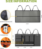 SugarFox Backseat Hanging Trunk Organizer for SUVs, Cars, Trucks & MPVs | Multi-Pocket Storage with Anti-Slip Straps | Space-Saving Auto Accessory for Men & Women | Orange, 37.8" x 18.1" - K230