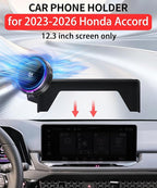 Qi2.2 25W Magnetic Car Mount Charger for 2023 2024 2025 2026 Honda Accord Accessories, for Fast Charging Cell Phone Holder 12.3 Inch Screen Fixed Clip with Cooling Fan＆54W Fast Adapter