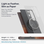 pitaka for S25 Ultra Case 6.9 Inch, Compatible with MagSafe, Slim & Light Samsung Galaxy S25 Ultra Case, 1500D Aramid Fiber Made [Tactile Woven - Sunset]