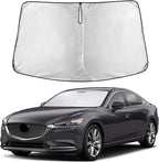 EcoNour Windshield Sunshade Compatible for Mazda 6 2014-2019 2020 2021, Sun Visor for Front Windshield & Window Sun Shade Cover, UV Heat Blocker & Protector, Car Accessories