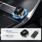 Wireless Carplay Adapter & Android Auto 2026 Upgrade Wired CarPlay to Wireless,2-in-1 Mini USB Design with Fast Stable Connection Car Play for Apple iOS 10+, Android 11+ Version