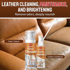 Foam Cleaner and Leather Conditioner Kit Long-Lasting Protection for Leather Car Interior, Furniture, Sofa