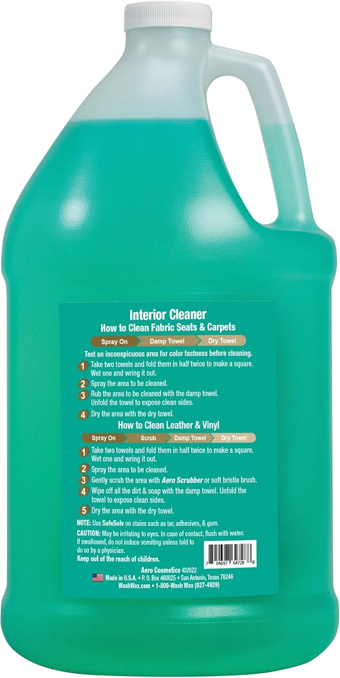 Aero Cosmetics Interior Cleaner, Carpet Cleaner, Seat Cleaner, Fabric Cleaner 1 Gallon. Aircraft Quality for your Car Boat RV Meets Boeing and Airbus Specs