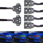 iJDMTOY RGBW Multicolor LED Circuit Board Ambient Lighting Kit Compatible with 2015-up Dodge Charger, Control_by_Smartphone