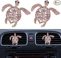 Car Air Freshener Women Car Vent Clips Decorations 2 PCS Cute Sea Turtles Car Interior Accessories Car Vent Diffuser (Diamond Pink Turtle, 2 inch)
