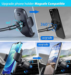 RECO Phone Magnetic Ball Mount Adapter Compatible with MagSafe, 360 Degree Rotate Mout Fit All 17mm/0.67inch Ball Joint Car Phone Holder, Compatible with All Phones