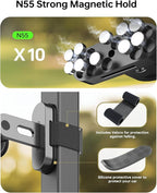 Magnetic Golf Cart Phone Holder Compatible with iPhone 12-17, Golf Accessories for Men, Photography-Friendly T-Shape Design Strong Magnetic Phone Caddy with 360° Adjustable Ball Head, Golf Gifts