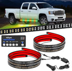 Nilight 2PCS 70 Inch Emergency Strobe Light Strip with Controller 864 LED Amber Green Running Board Lights Flexible Side Flashing Warning Caution Safety Waterproof for Truck Construction Pickup