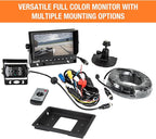 Buyers Products Rearview Backup 7 inch Camera, Rear Vehicle Observation System with Night Vision Monitor Kit for Trucks, RVs, Trailers, Vans and More, with Remote Control, 8883000, Black